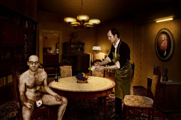 In her Longing or New Romantic series, Winkhaus bizarrely re-imagines real life people, such as Armin Meiwes, the Cannibal of Rothenburg (2007). Photo: courtesy of the artist.